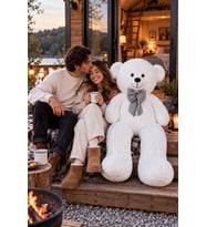 Pandamkee 140 Cm Sevgiliye Özel Hediyelik Ayı (Beyaz)