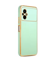 Xiaomi Poco M5 Kılıf Zore Bark Kenarları Altın Renk Kılıf (Açık Yeşil)