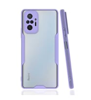 Xiaomi Redmi Note 10 Pro Kılıf ​​kamera Korumalı Arkası Şeffaf Silikon (Mor)