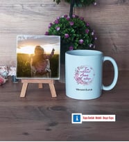 Hamile Anne Adayı Fotoğraflı Dekoratif Taş, Kupa Bardak Beyaz Hediye (Model 1)