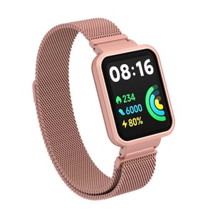 Xiaomi Redmi Watch 2 Lite Zore KRD-58 Metal Kordon (Açık Pembe)