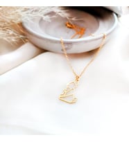 Kişiye Özel 925 Ayar Gümüş Origami Tavşan Kolye (Gold)
