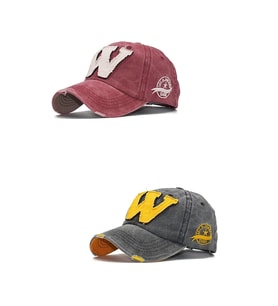 Şapka Eskitme Bordo Siyah 2'li Şapka, Cap Şapka, Erkek Kadın Şapka, W Şapka, W Snapback Takım ikili.009 (Bordo-Siyah)