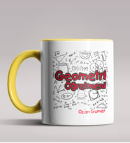 Kişiye Özel Geometri Öğretmeni Tasarımlı Siyah Renk Kupa Bardak 4 (Sarı)