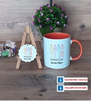 Modelist Kupa Bardak Kırmızı ve Ahşap Anahtarlık Hediye (Model 12)