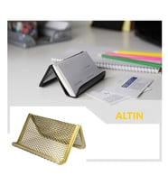LÜX MASAÜSTÜ METAL KARTVİZİTLİK (Altın)