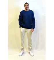 Erkek Bisiklet Yaka Rahat Kalıp 3 iplik İçi Polarlı Kalın Sweatshirt SPR24SW36 (Lacivert)