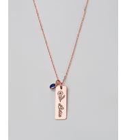 Else Silver Doğum Taşı Sallantılı İsimli Çiçekli Gümüş Kolye (Rose)