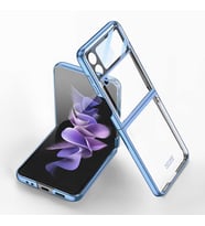 Galaxy Z Flip 4 Kılıf Zore Kıpta Lensli Kılıf (Açık Mavi)