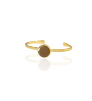 Kadir Jewellery Zirkon Taşlı Ayarlanabilir 22 Ayar Altın Kaplama Bilezik (Kahverengi)