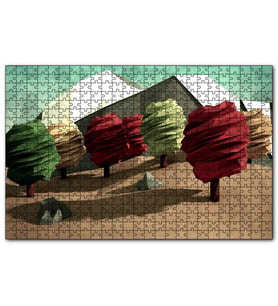 Cakapuzzle Poligonal Ağaçlar Ve Dağlar  Puzzle Yapboz MDF (Ahşap) (1000 Parça)