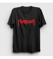 Presmono Unisex Sarı Logo Manowar T-Shirt 63841tt (Siyah)