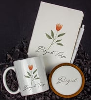 Kişiye Özel Defter Kalem Kupa Ve Bardak Altlığı Hediye Seti 103886 (Model 3)