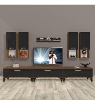 Decoraktiv Eko 8DA Mdf Silver Tv Ünitesi Tv Sehpası (Siyah - Ceviz)