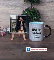 Acil Tıp Teknisyeni Fotoğraflı Dekoratif Taş, Kupa Bardak Beyaz Hediye (Model 9)