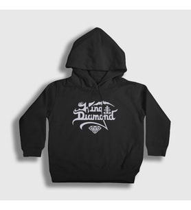 Presmono Unisex Çocuk Beyaz Logo Rock King Diamond Kapüşonlu Sweatshirt 485439tt (Siyah)