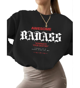 bisiklet yaka 3 iplik şardonlu kadın Sweatshirt Mükemmel Baskılı erkek unisex Sweatshirt kalın Bej (Siyah)