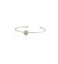 Kadir Jewellery Zirkon Taşlı Ayarlanabilir 925 Ayar Gümüş Kaplama Bilezik (Açık Yeşil)