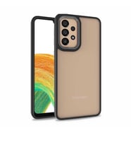 Galaxy A72 Kılıf Zore Flora Buton,Kenar Çevresi Renkli Kılıf (Siyah)