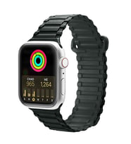 Dux Ducis Apple Watch 42/44/45MM için Manyetik Armor Silikon Kordon Kayış (Lacivert)