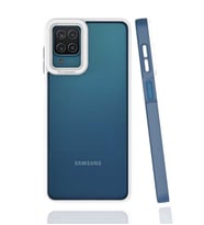 Galaxy A12 Kılıf Zore Mima Kenarları Renkli Silikon Kılıf (Lacivert)