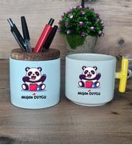 Sevimli Panda Hediye Sepeti Kupa Bardak T Kulplu, Kalemlik Hediyeleri Arkadaşa Sevgiliye Hediye (Model 5)
