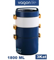 Vagonlife Lunch Box 3 Katlı Büyük Boy 1800 ML Ofis-Okul İçin Yeni Nesil Sefer Tası-FFLBOX3KAT1800ML