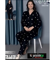 PAMUKLU PİJAMA TAKIMI (Siyah)
