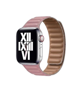 Apple Watch 38mm KRD-34 Deri Görünümlü Kordon (Pembe)