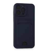 IPHONE 14 PRO MAX UYUMLU KELVİN KARTVİZİTLİ SİLİKON KILIF (Lacivert)