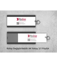 Okul Sınıf Kapı İsimliği Kapı ve Duvar Tipi Kolay Değiştirilebilir A4 1/3 Föylük (Antrasit)