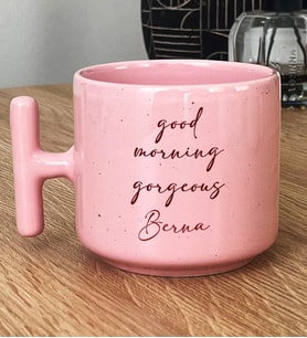 Kişiye Özel Good Morning Gorgeous Hediye Pastel T Kupa Sevgiliye Hediye (Pembe)