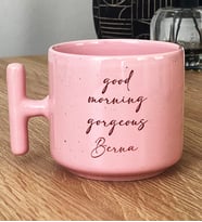Kişiye Özel Good Morning Gorgeous Hediye Pastel T Kupa Sevgiliye Hediye (Pembe)