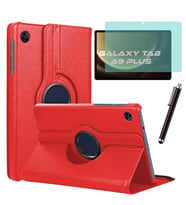 Samsung Galaxy Tab A9 Plus Kılıf Ekran Koruyucu Kalem Set (Kırmızı)