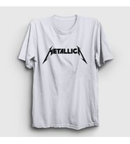 Presmono Unisex Sarı Logo Metallica T-Shirt 67013tt (Beyaz)