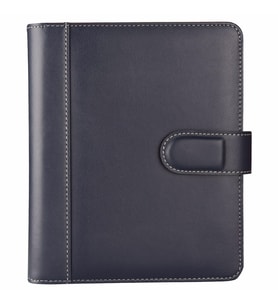 Organizer Ajanda Kılıflı A5 4 Halkalı 15x21 4 Delikli Tarihli Çizgili Blok Rainbow Vegan 19,5x23 cm (Lacivert)