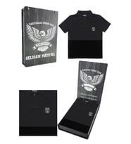 Beşiktaş Orijinal Polo Yaka Çocuk T-shirt Kişiye Özel Hediyelik Ahşap Kutulu (Gri)