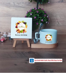Diyetisyen Dekoratif Taş, Kupa Bardak Kırmızı Hediye (Model 7)