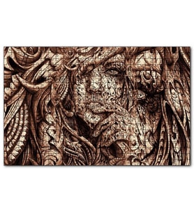 Cakapuzzle Desenler Arasında Gizli Kadın Yüzü Puzzle Yapboz MDF (Ahşap) (500 Parça)