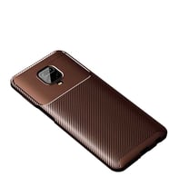 Xiaomi Redmi Note 9 Pro Kılıf Karbon Silikon Case (KAHVE)