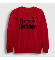 Presmono Unisex Beyaz Logo Film Baba The Godfather Sweatshirt 251907tt (Kırmızı)