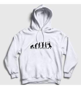 Presmono Unisex Gri Evolution Evrim Spor Tennis Tenis Kapüşonlu Sweatshirt 333559tt (Beyaz)
