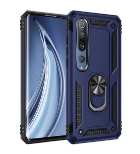 Xiaomi Mi 10 Kılıf Yüzüklü Zırh Tank Vega (Mavi)