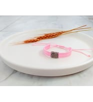 Kordon Neon El Yapımı Zincir Bileklik (Pembe)