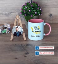 En İyi Eczacı Kupa Bardak Beyaz ve Fotoğraflı Ahşap Anahtarlık Hediye (Model 6)