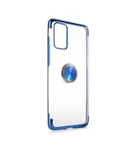 Galaxy S20 Kılıf Zore Gess Kenarları Renkli Yüzük Aparatlı Kılıf (Mavi)