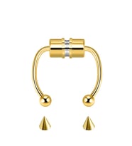 Paslanmaz Çelik Burun Fake Piercing Septum Mıknatıslı ecp01 (Sarı)