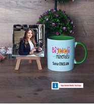 Biyoloji Mühendisi Fotoğraflı Dekoratif Taş, Kupa Bardak Beyaz Hediye (Model 14)