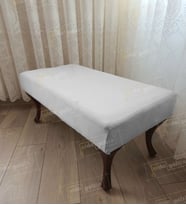Ayak Ucu Kapı Önü Antre Düz Bench Puf Orta Sehpa Ceviz Ayak (120*45) (Beyaz)
