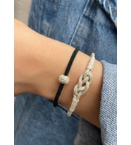Gümüş Kazaziye Sonsuzluk ve Top Detaylı Renkli İkili Bileklik Kombin : Yeşil - 19 cm : Kırmızı - 18 cm : Kırmızı - 20 cm (Yeşil)
